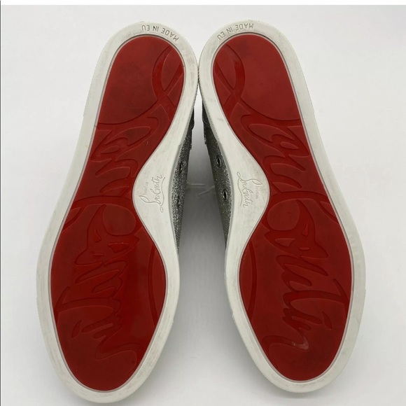 Christian Louboutin BipBip Silver Glitter Sneakers